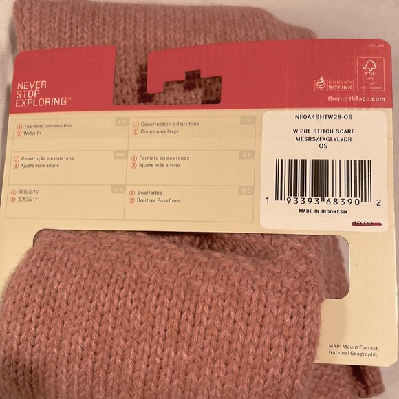 The North Face Women's Purrl Stitch Scarfpink Barbie vibe - Picture 4 of 4